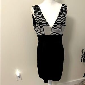 BCBGeneration Black and White Sleeveless Sheath Mini Dress